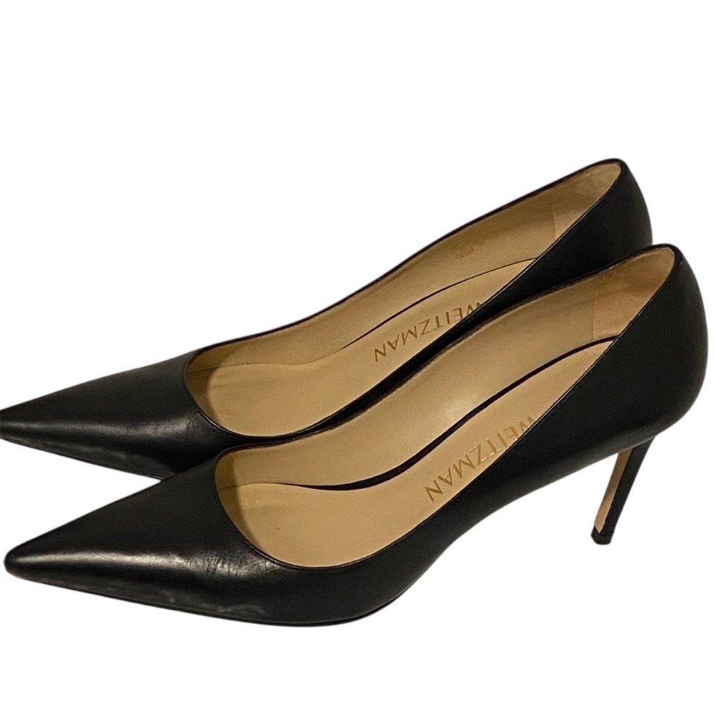 Stuart Weitzman Power 85 Pointed Toe Black Pumps Sz 9.5 AA - Picture 6 of 13